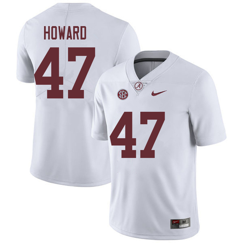 Men #47 Chris Howard Alabama Crimson Tide College Football Jerseys Sale-White